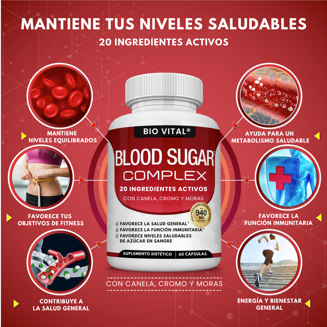 Bio Vital Blood Sugar Complex® Cápsulas que reducen diabetes
