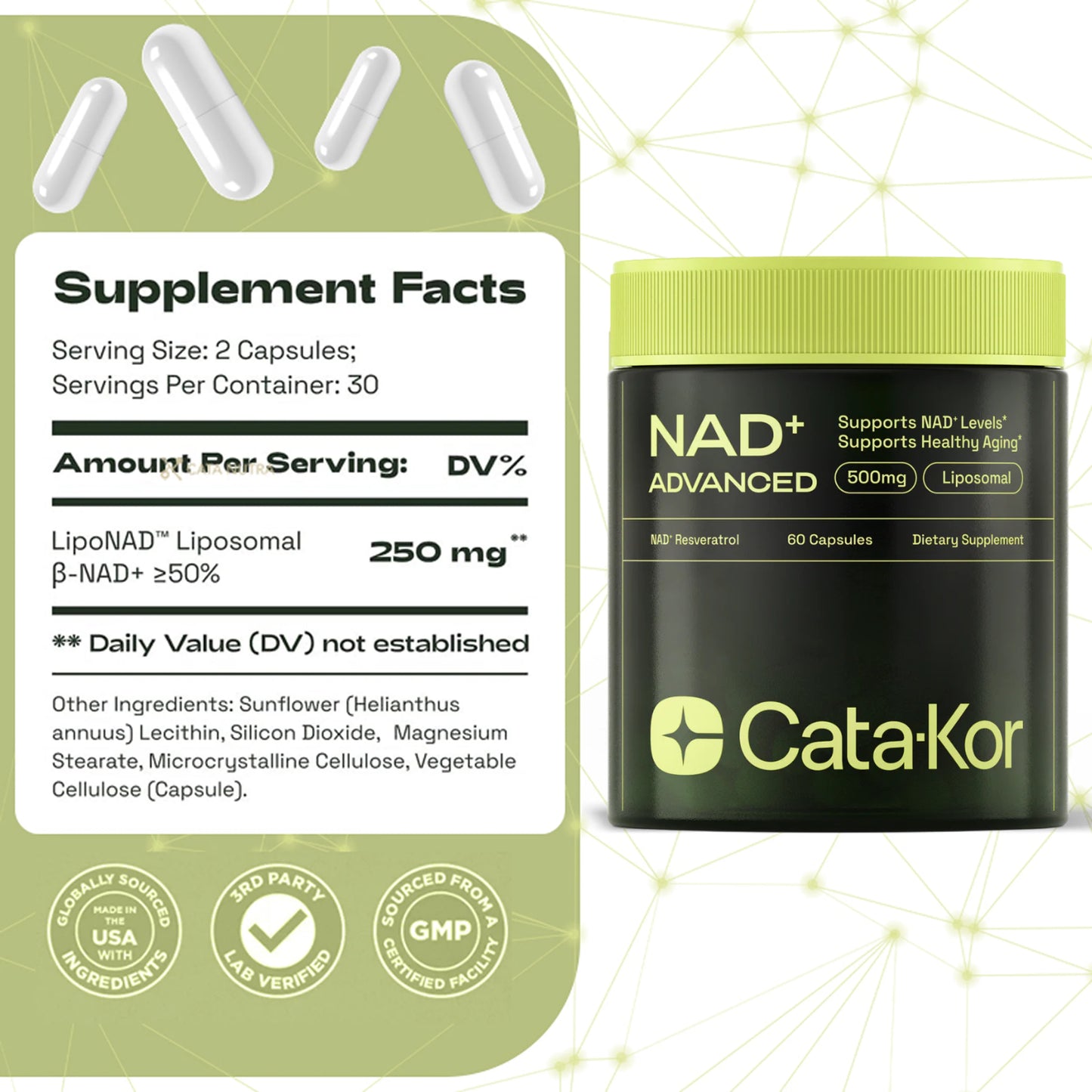 NAD+ Advanced de Alta Pureza Anti-Envejecimiento